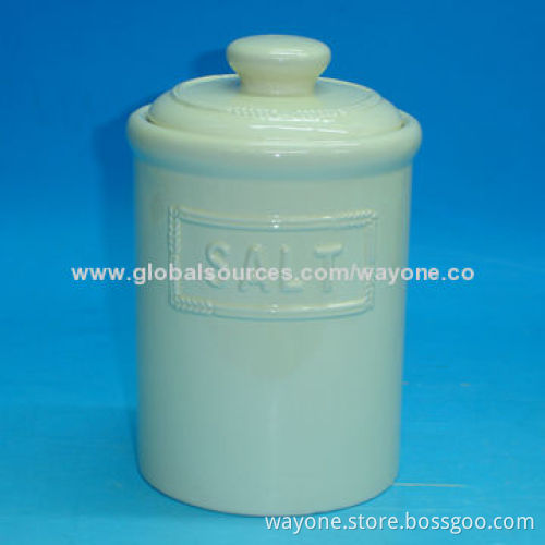 Ceramic salt jar, keep your biscuits fresh, food-safe, easy to take care, for tea/coffee storage
